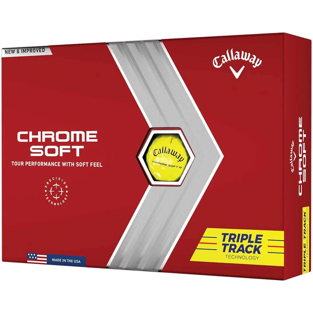 Callaway Chrome Soft Triple Track Yellow Personalized Golf Balls